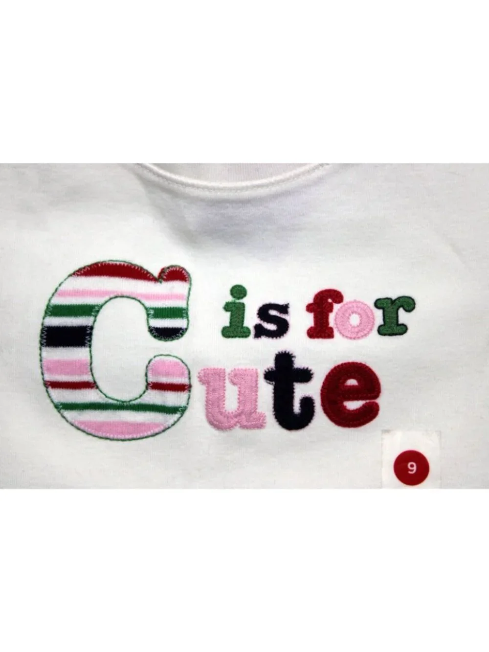 2008 Gymboree Prep School Tee Sz  9 C is for Cute Applique Short Sleeve T-shirt